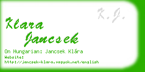 klara jancsek business card